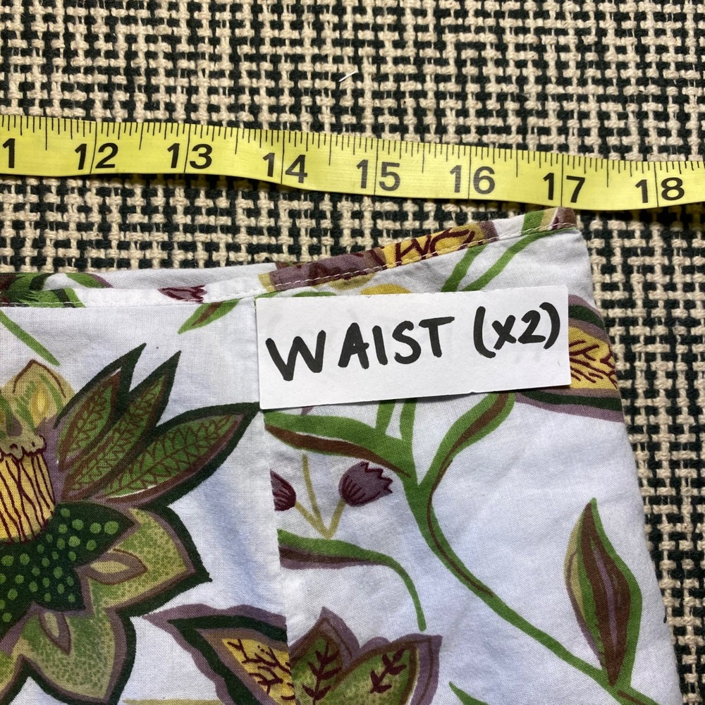 Grace Elements Midi Skirt Cottagecore Floral Print Women 12 White Green Cotton - Picture 5 of 6